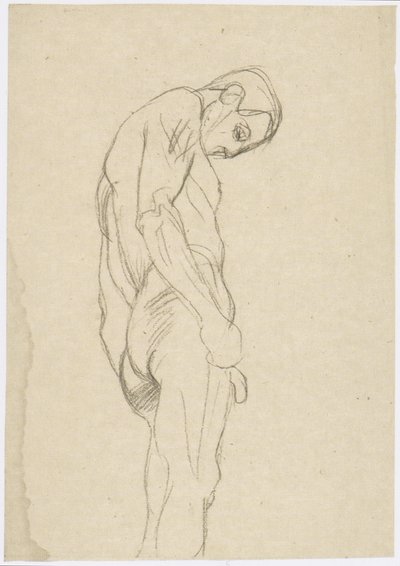 Standing Man to the Right with Bowed Head by Gustav Klimt